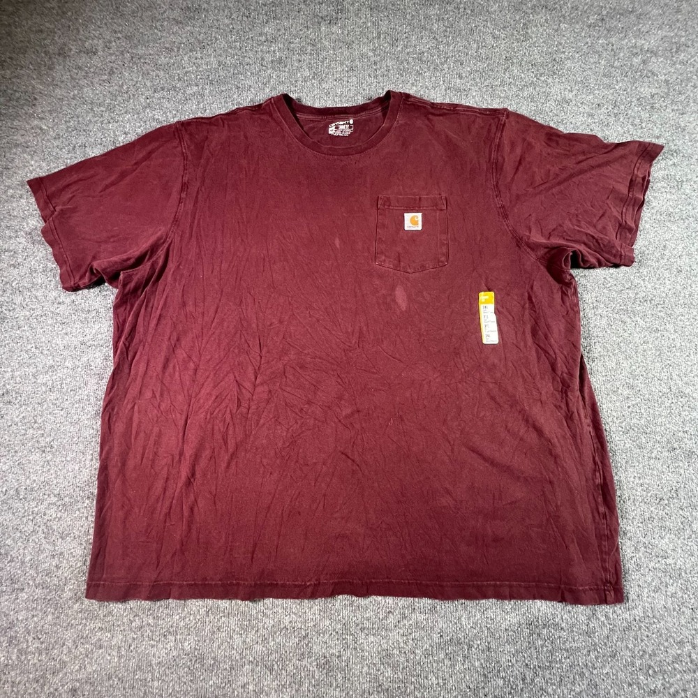 Carhartt T-Shirt Mens 3XL Tall Red Loose Fit Pocket Tee Short Sleeve Casual